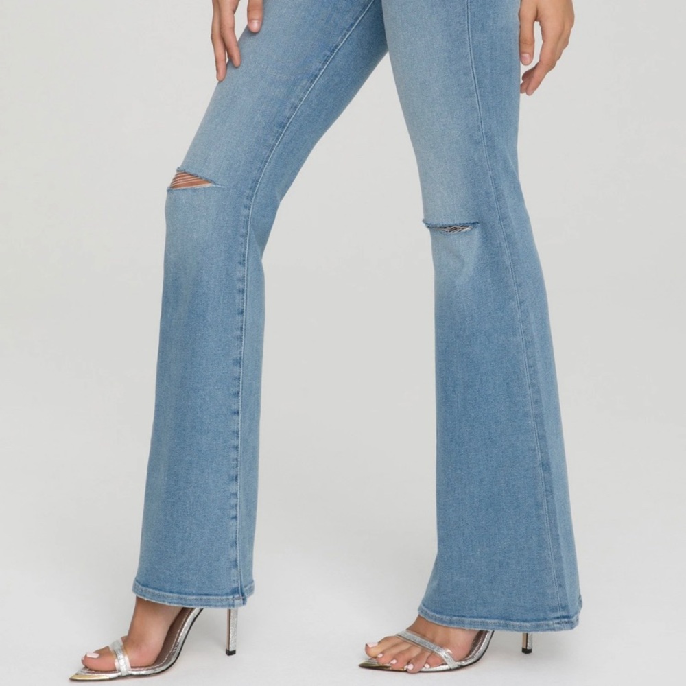 Good American Deep V Flare Jeans